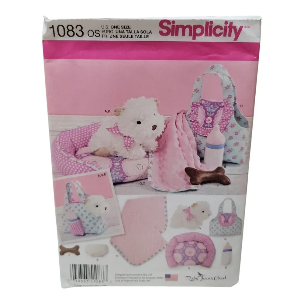 Lot of 3 Sewing Patterns Simplicity 2297 1083 Kwik Sew K3938 Dog Bed Pet Basket